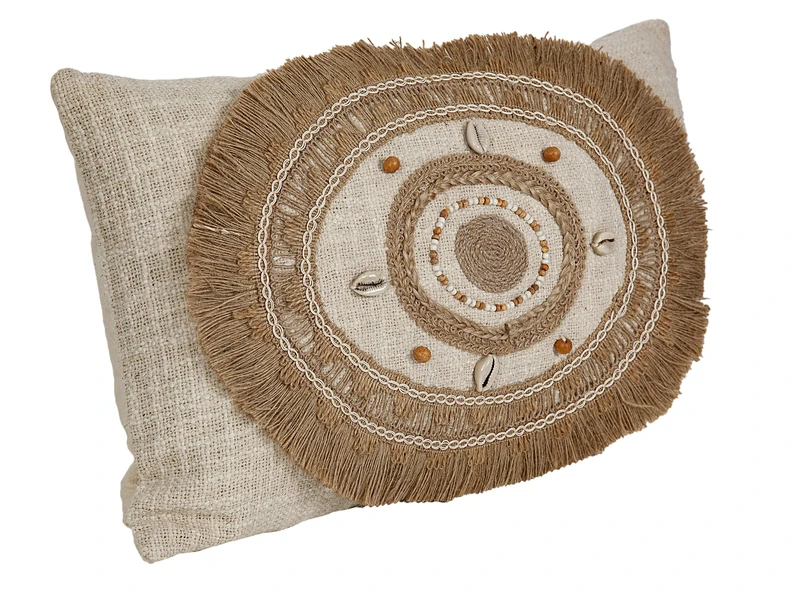 COJIN Bordado Yute/CONCHITAS