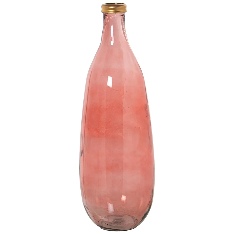 JARRÓN VIDRIO RECYCLLADO 75 cm Pink Thread Dorado_° 25 x 75 cm Mouth: 6 cm - Image 1