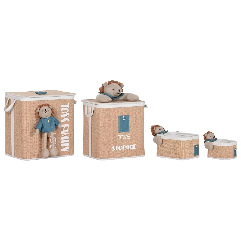 Rome Basket Set of 4 Algodon Fibre 44 x 44 x 45 cm Natural - Image 1