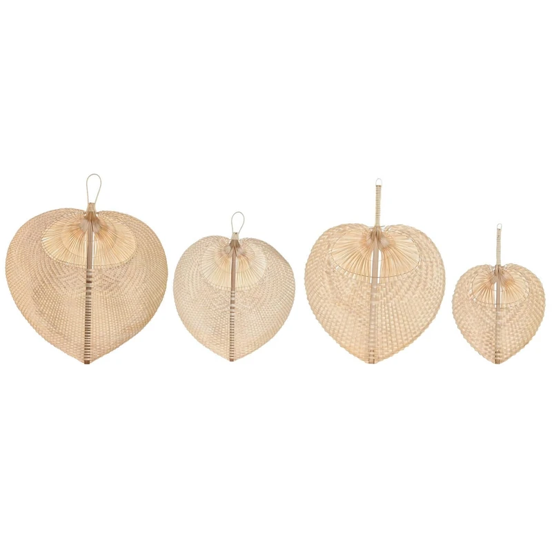 Decorative Painted Set of 4 Bamboo 65 x 71 cm Natural Abanico - Image 1