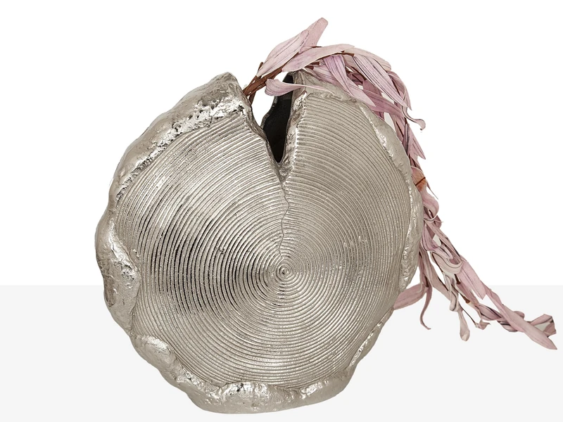 AlexandreHouse Florero Redondo Aluminium Plateado