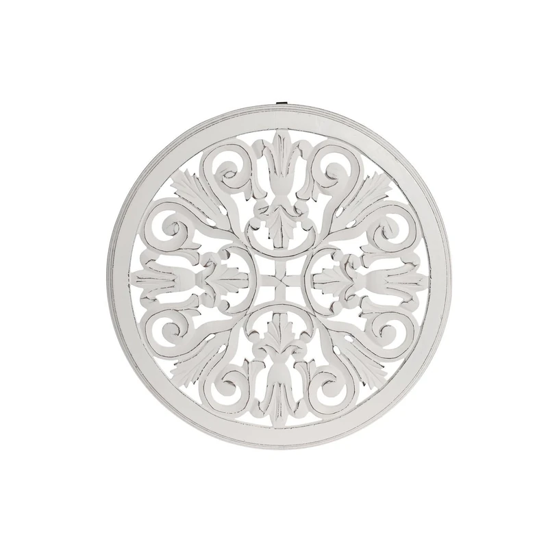 AlexandreHouse Decoracion Painted MDF 45 x 2 x 45 cm White - Image 1