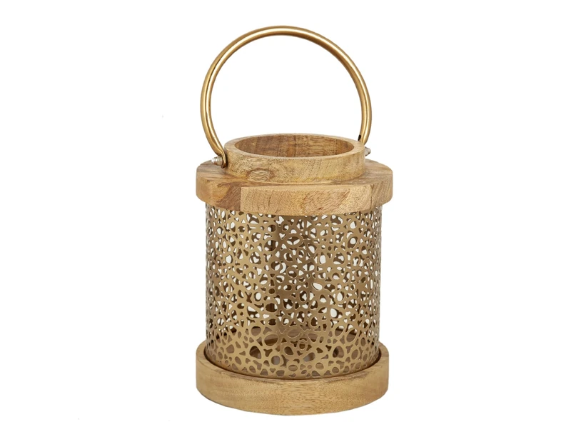 Farol Madera/Metal Dorado - Image 1