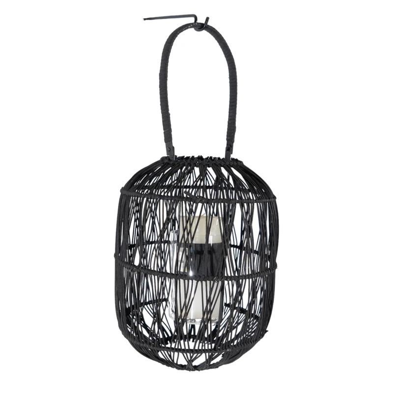 Farol Rattan Black C/SOP PARED Metal - Image 1