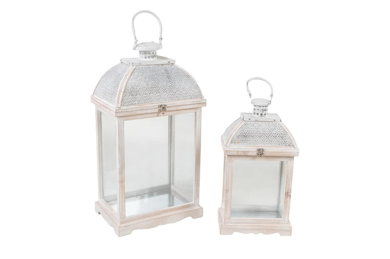 Set of 2 Butterflies Madera/Metal