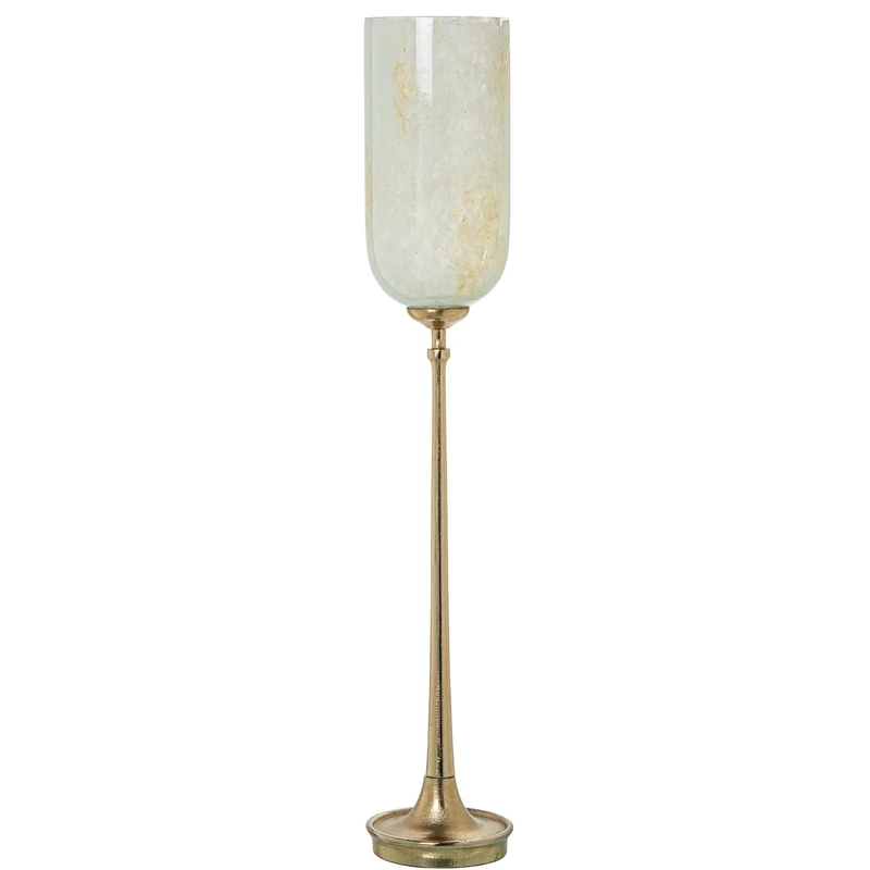 GLASS CANDLE HOLDER WITH GOLD ALUMINUM FOOT_°15X86CM