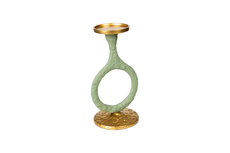 Aluminium Circle Holder Green/Dorado