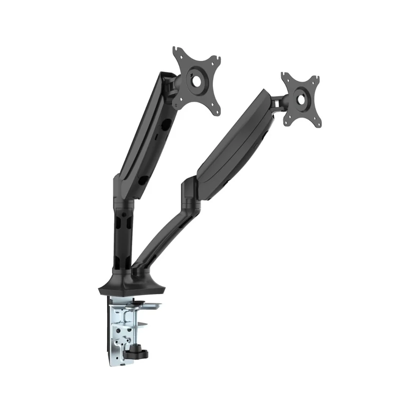 Monitor Arm Mount 500D Black. for two monitors from 17" to 27". Supports 2 to 9 kg of weight per monitor. Quick installation.