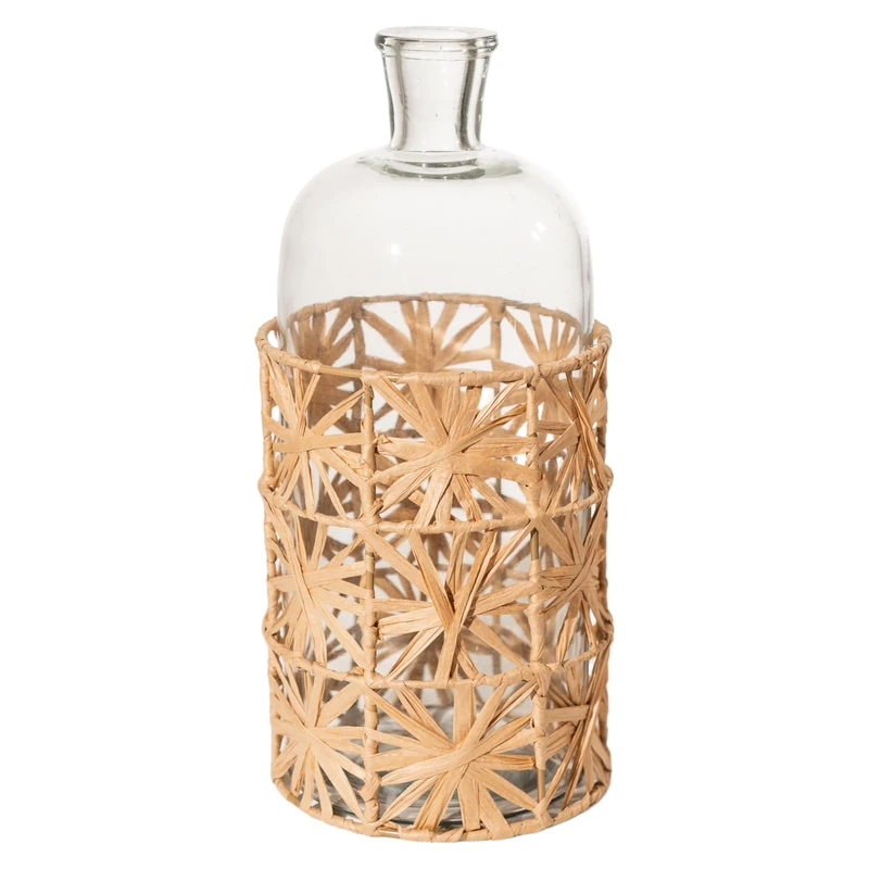 Vidrio Forrado Raffia Bottle