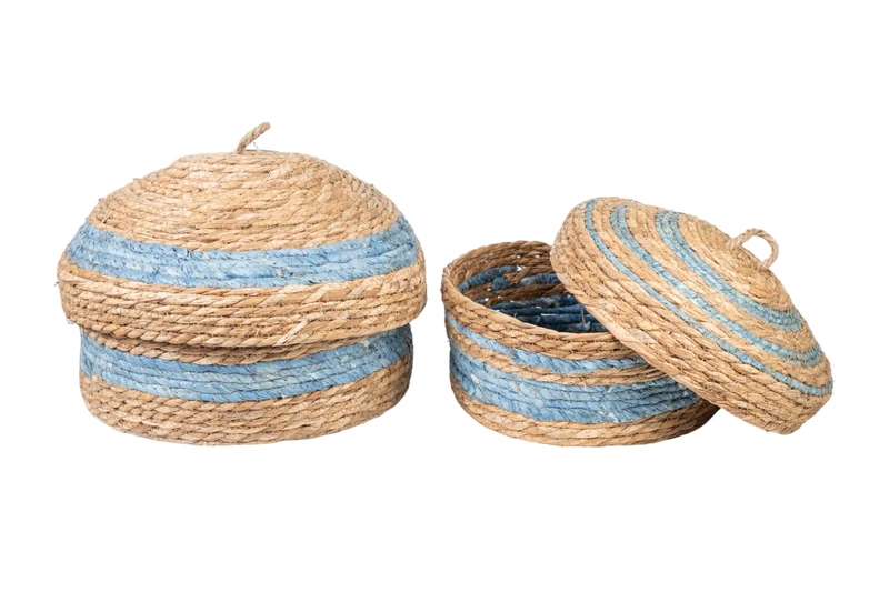 Set of 2 Redda Natural Fibres Azul Boxes