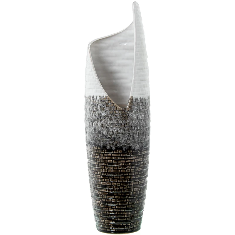 JARRÓN 22380 CERÁMICA MOSAICOGRIS/BLANCO_°11X49CM - Image 1