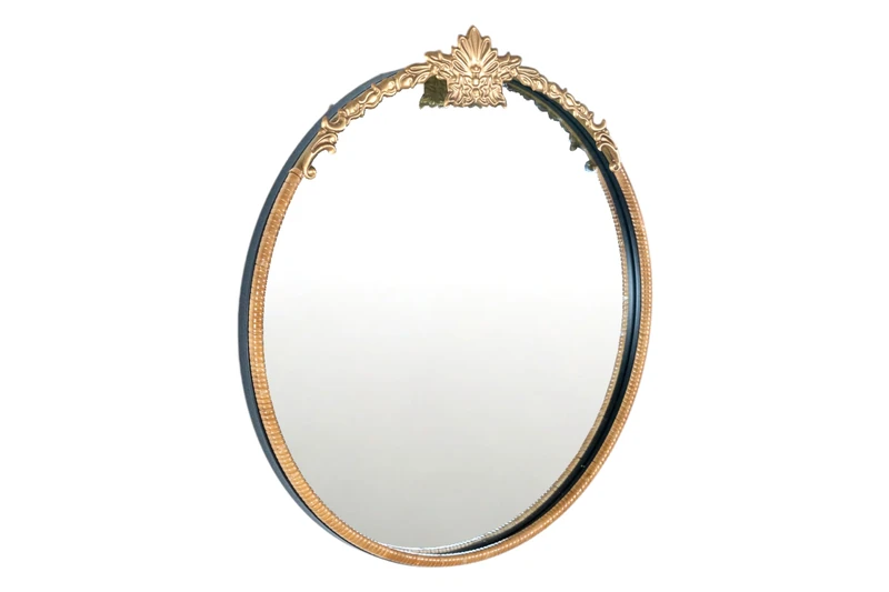 AlexandreHouse ESPEJO RDDO. METAL/RATTAN C/GUIRNALDA