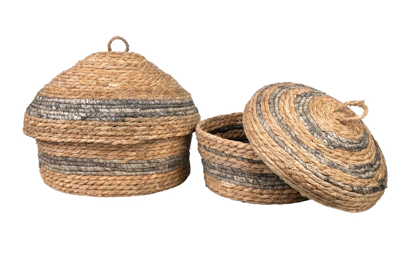 Set of 2 Redda Natural Fibres Azul Boxes - Image 1