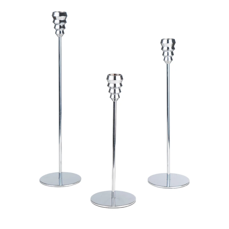Set of 3 Metal Plateado Cake Holders - Image 1