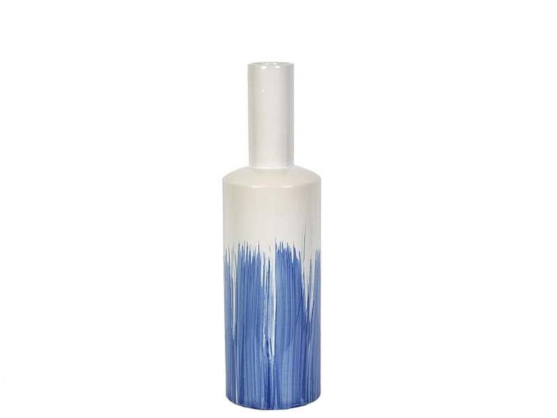 FLORERO CERAMIC BLANCO AZUL