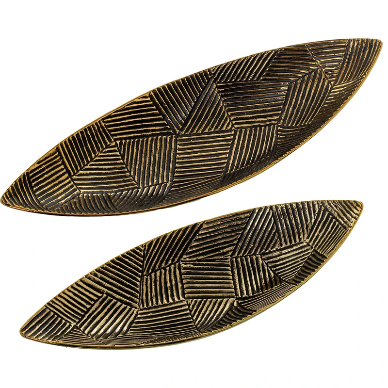 Set of 2 Centers 21290 Ceramic Dorado Black_57X19X11+47X16X9CM - Image 1