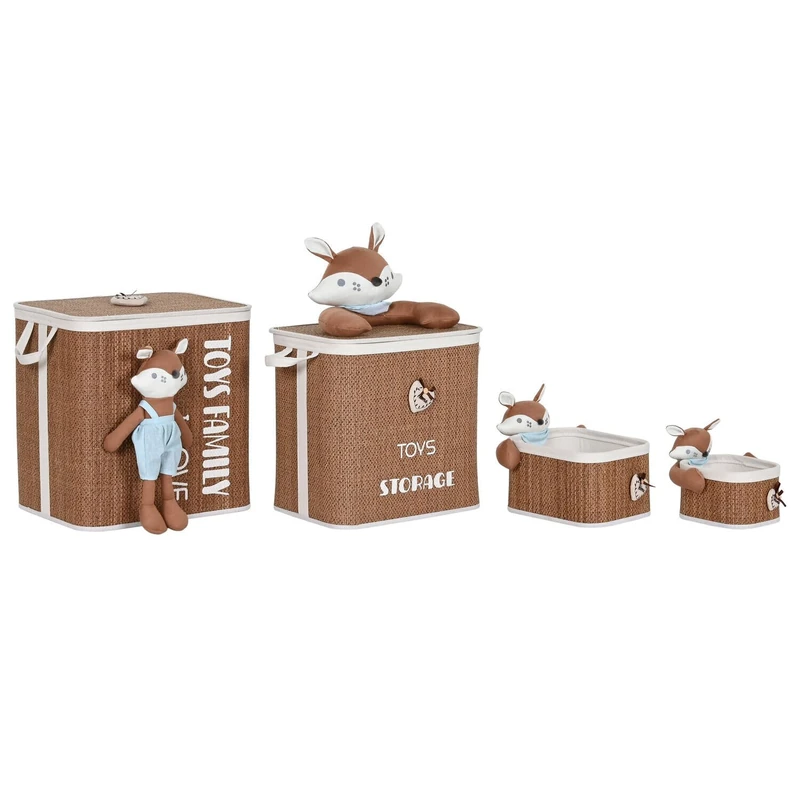 Rome Basket Set of 4 TRENZADA ALGODON Fibre 44 x 44 x 45 cm - Image 1