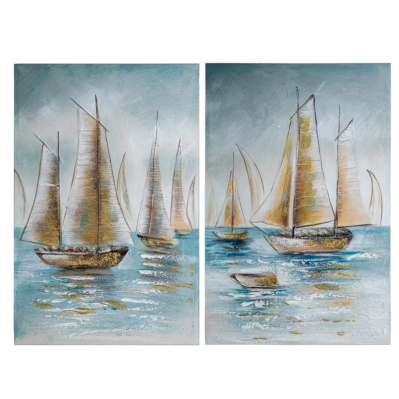 AlexandreHouse Set of 2 Cuadros 22316 LIENZO 60 x 90 cm Velos_60 x 3 x 90 cm