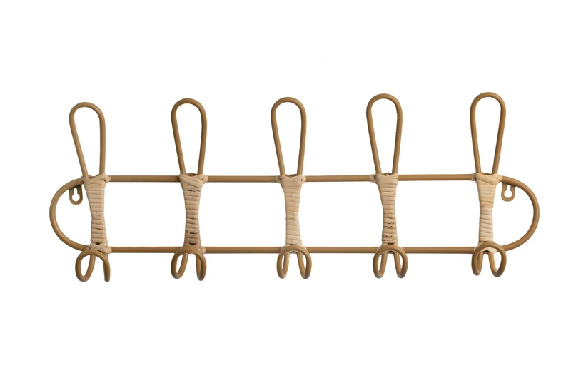 AlexandreHouse Percha Painted 5P. Metal/Rattan Natural - Image 1