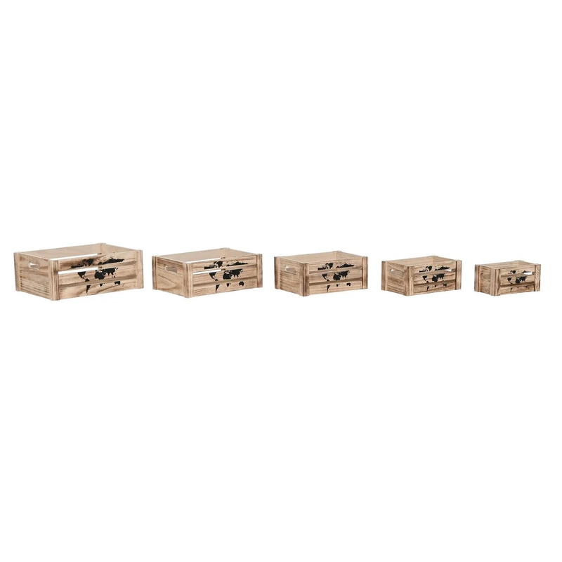 CAJA Set of 5 Paulownia 39 x 28 x 14.5 cm Mapamundi Brown