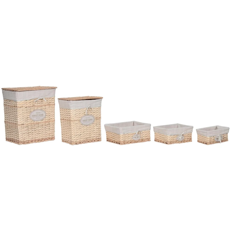 AlexandreHouse Rome Basket Set of 5 Algodon 47 x 35 x 55 cm Cream