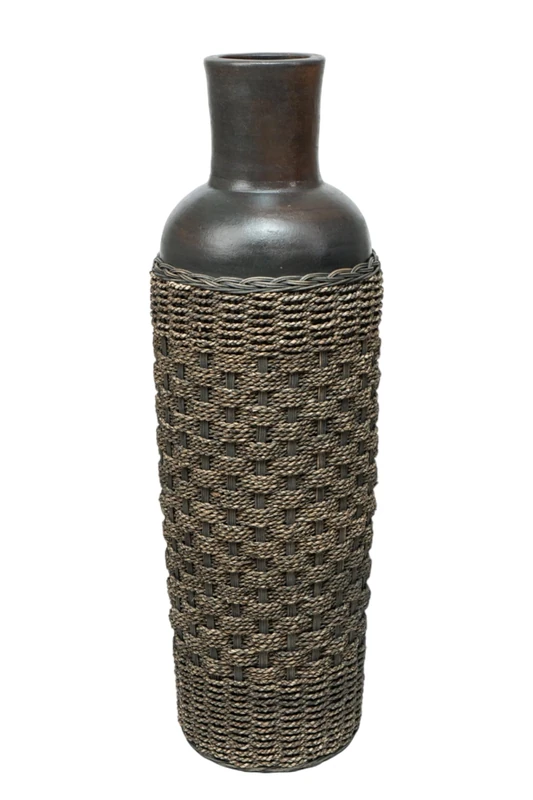 Jarron Terracota/Rattan