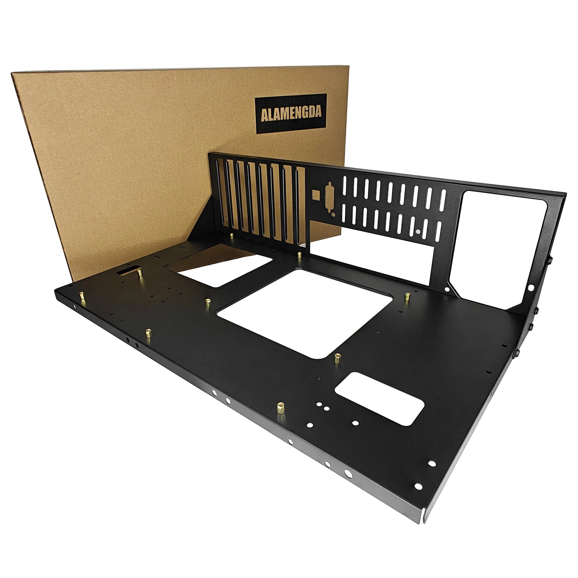 ALAMENGDA DIY Pc Test Bench, Open Chassis Case Rack for ATX/M-ATX/ITX Motherboards,Widely Body Heat Dissipation Design Open Air Pc Case, SSD Motherboards Accessories (10)