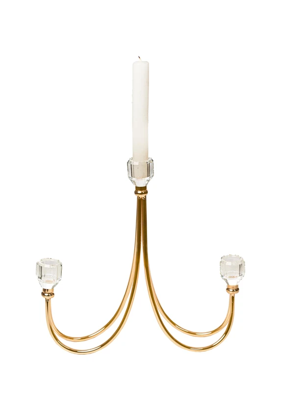 3 VELAS METAL DORADO/VIDRIO CANDLE