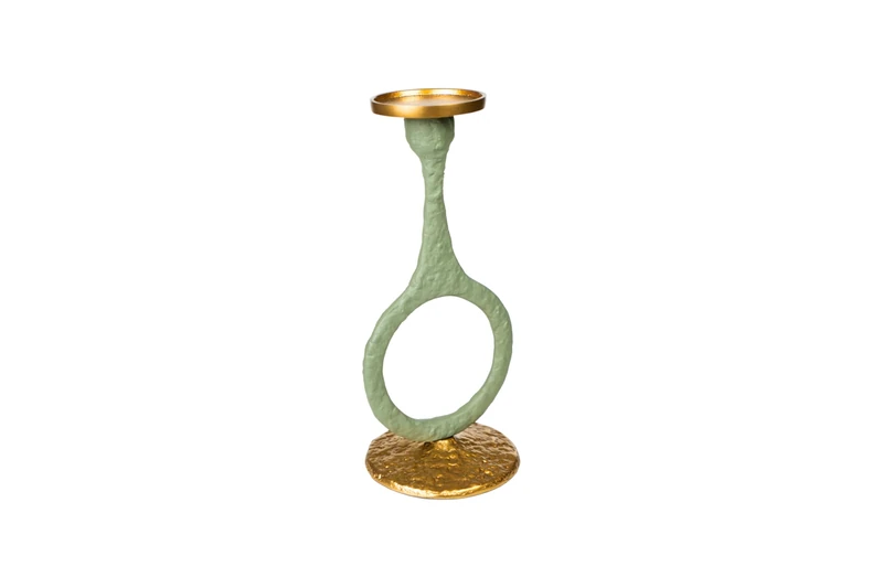 Aluminium Circle Holder Green/Dorado