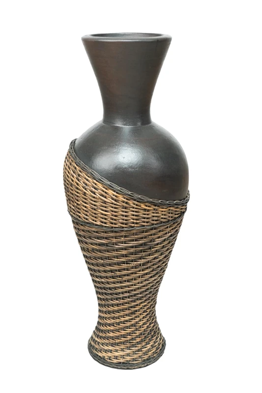 Jarron Terracota/Rattan