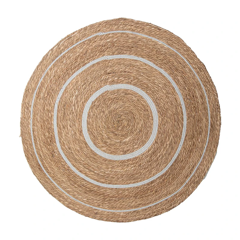 ALFOMBRA MIMBRE ø120 CM Natural/Blanco_°120CM - Image 1