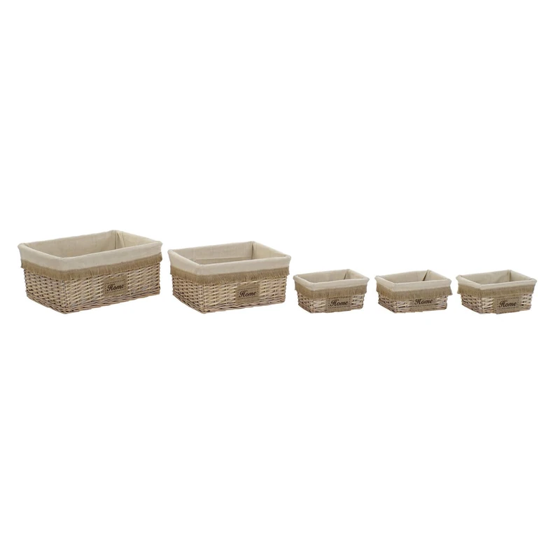 Algodon Basket Set of 5 Polyester 48 x 40 x 22 cm Home