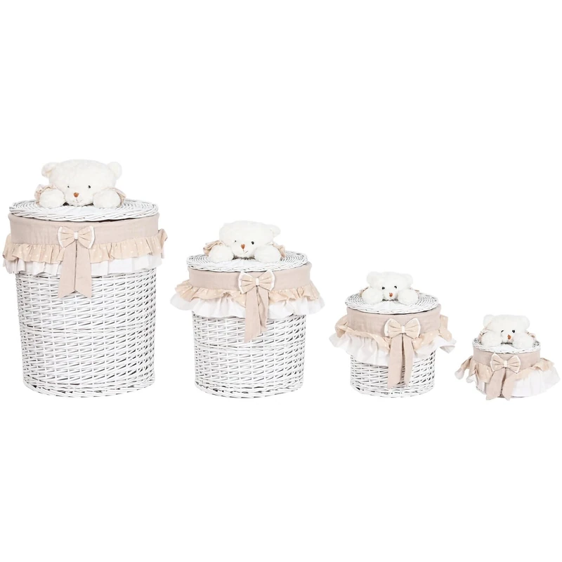 AlexandreHouse Rupa Basket Set of 4 Sheets 45 x 45 x 68 cm with Tapa - Image 1