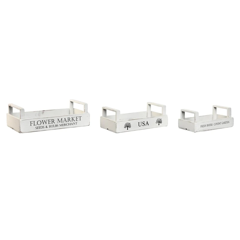 AlexandreHouse CAJA Set of 3 Spruce 39 x 19 x 12 cm with ASA BLANCO - Image 1