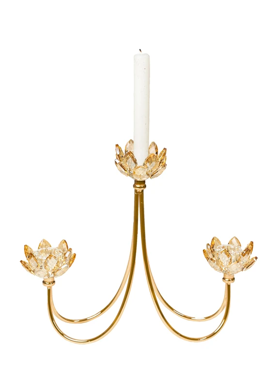 3 VELAS METAL DORADO/VIDRIO CANDLE