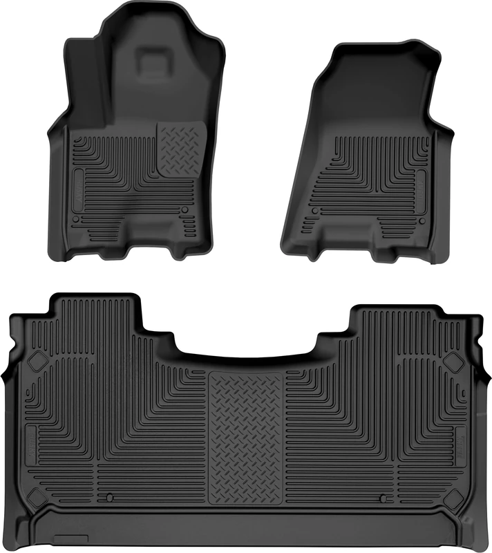 Husky Liners Weatherbeater Floor Mats | Fits 2025 Dodge Ram 1500 Crew Cab | Front & 2nd Row, 3-pc Black - 94491