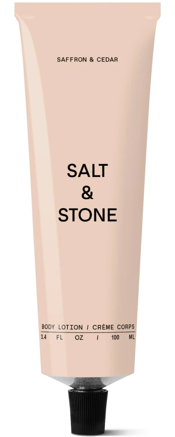 Salt & Stone Body Lotion for Women & Men| Scented Daily Body Lotion | Hydrates, Nourishes & Softens Skin | Restores Dry Skin | Fast-Absorbing | Cruelty-Free & Vegan (100 ml) (Saffron & Cedar)