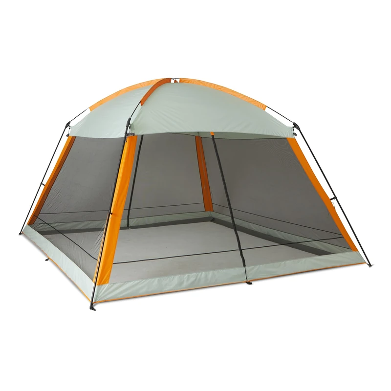 Amazon Basics Screened Canopy Tent, Grey and Orange, 366cm x 366cm x 234cm