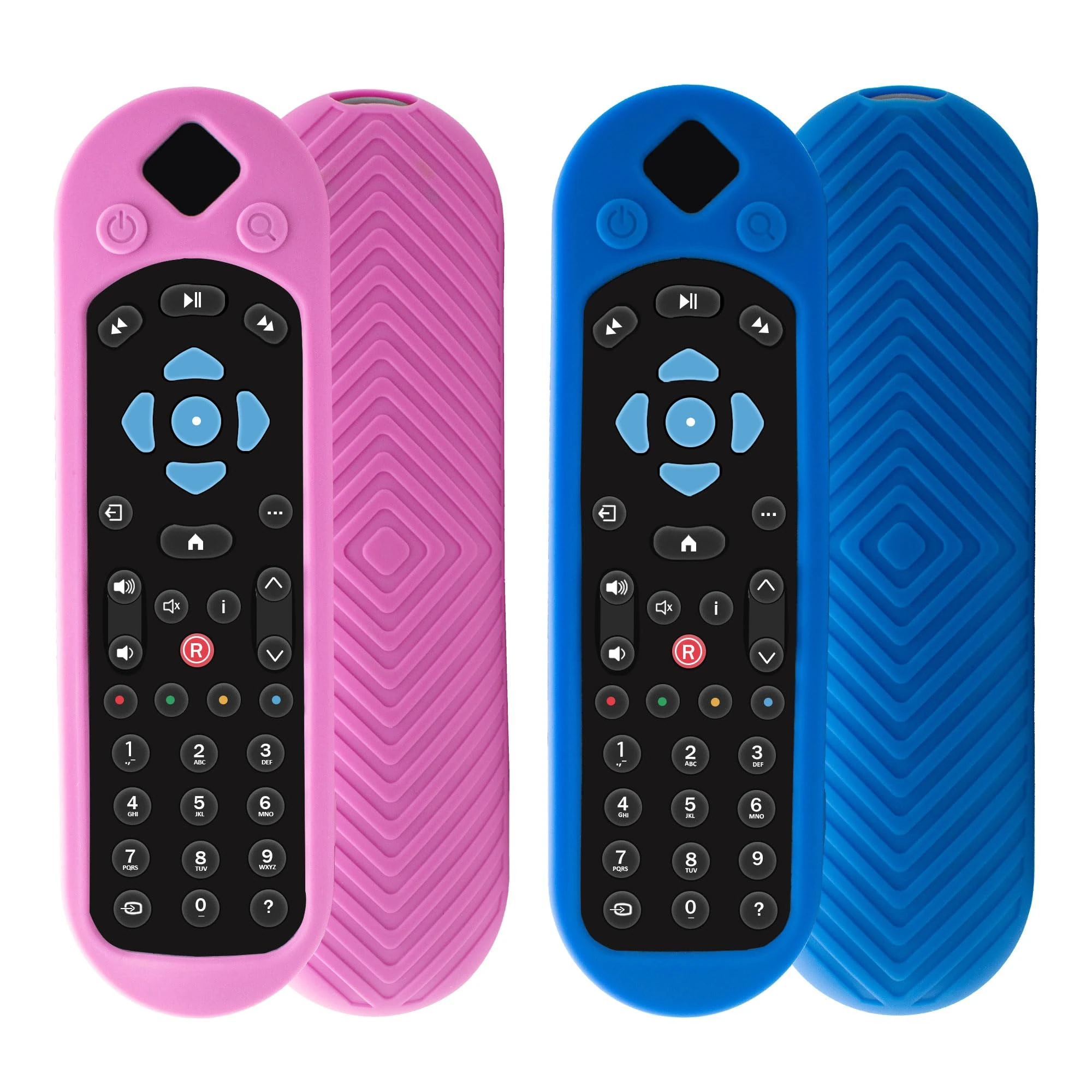 2 Pack Cover for Original Sky Q Voice Remote Control SKY135, Sky Q Touch and Non-Touch Remote Control Case Sleeve Skin Holder Battery Back Protector with Anti-Lost Lanyard（Royal Blue+Pink）