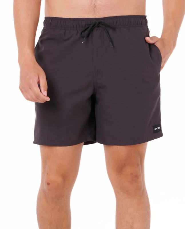 RIP CURL Men's 17" Volley Boardshorts – Elastic Waist Swim Trunks with Fast-Drying Stretch Fabric and Pockets Board Shorts, Black, XL