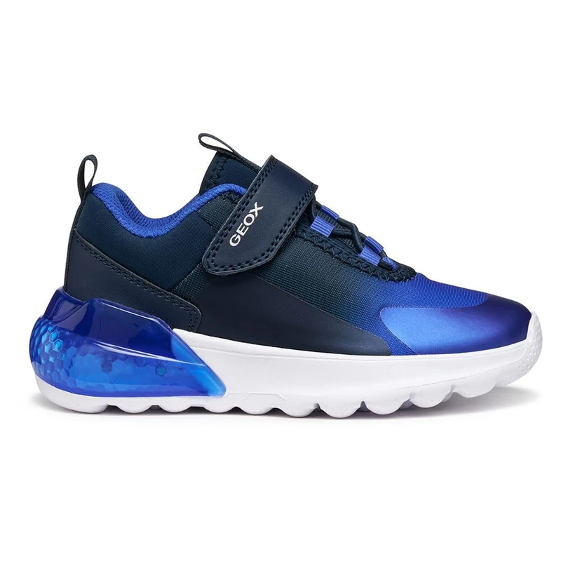 Geox Boys J Activart Illuminus Sneaker, Navy Royal, 1 UK