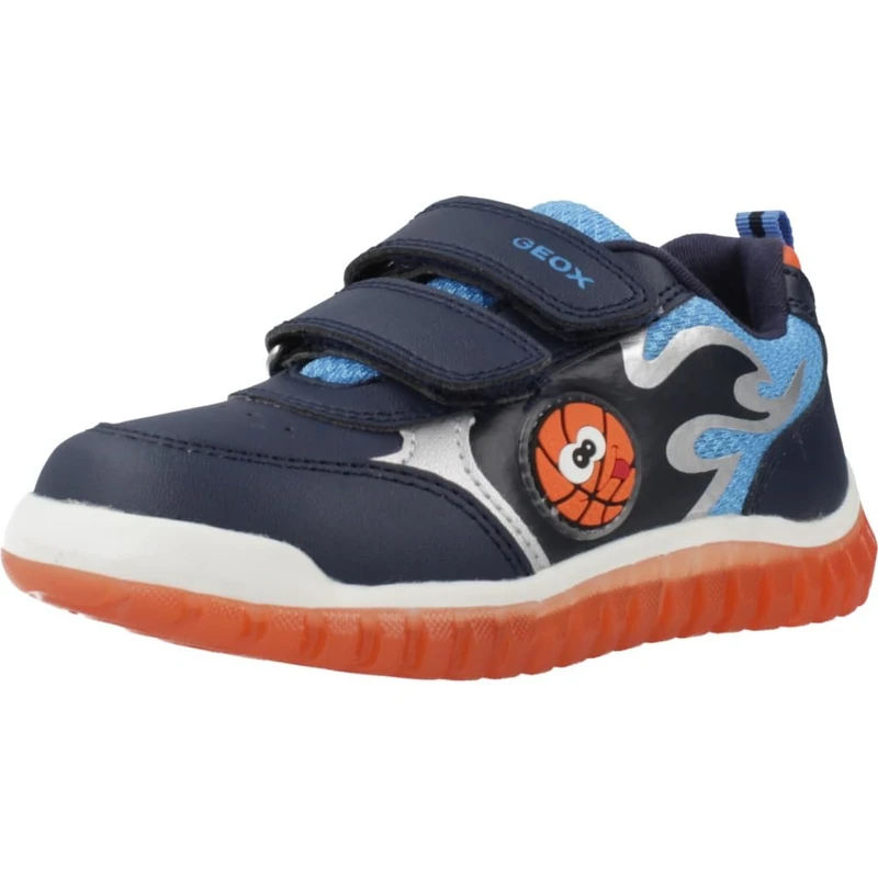 Geox Baby B LIGHTYLOO BOY Sneaker, Navy/Orange, 6 UK Child