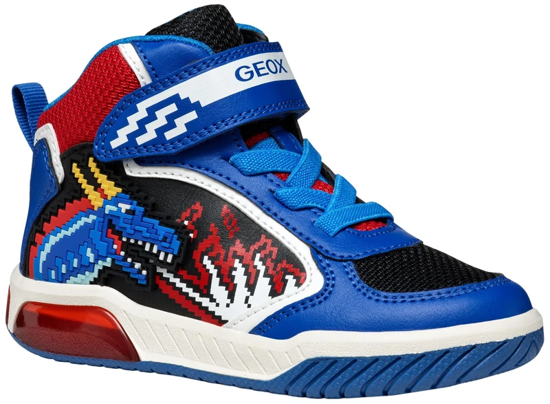 Geox Boys J Inek Boy Sneaker, Royal Red, 4 UK
