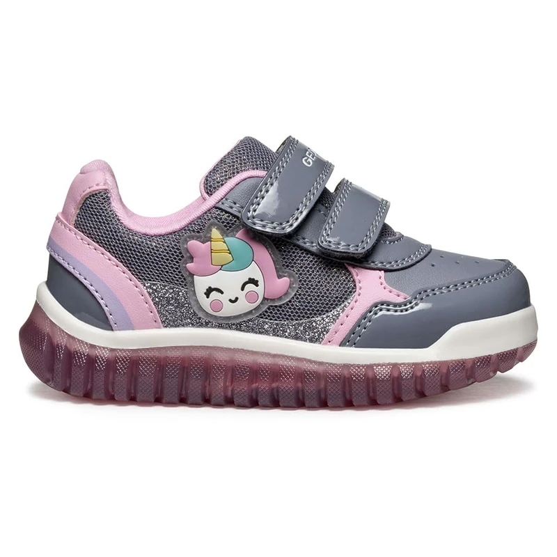 Geox Boy's B LIGHTYLOO Girl Sneaker, Grey, 7.5 UK Child