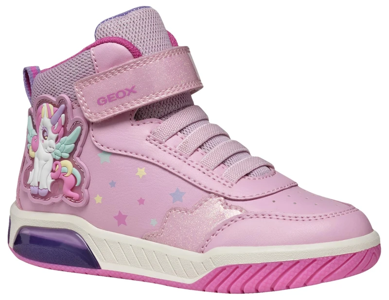 Geox Girls J Inek Sneaker, Pink Multicolor, 8.5 UK