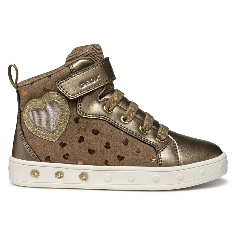 Geox Junior J Skylin Girl Sneakers Dk Beige/Platinum 30_EU