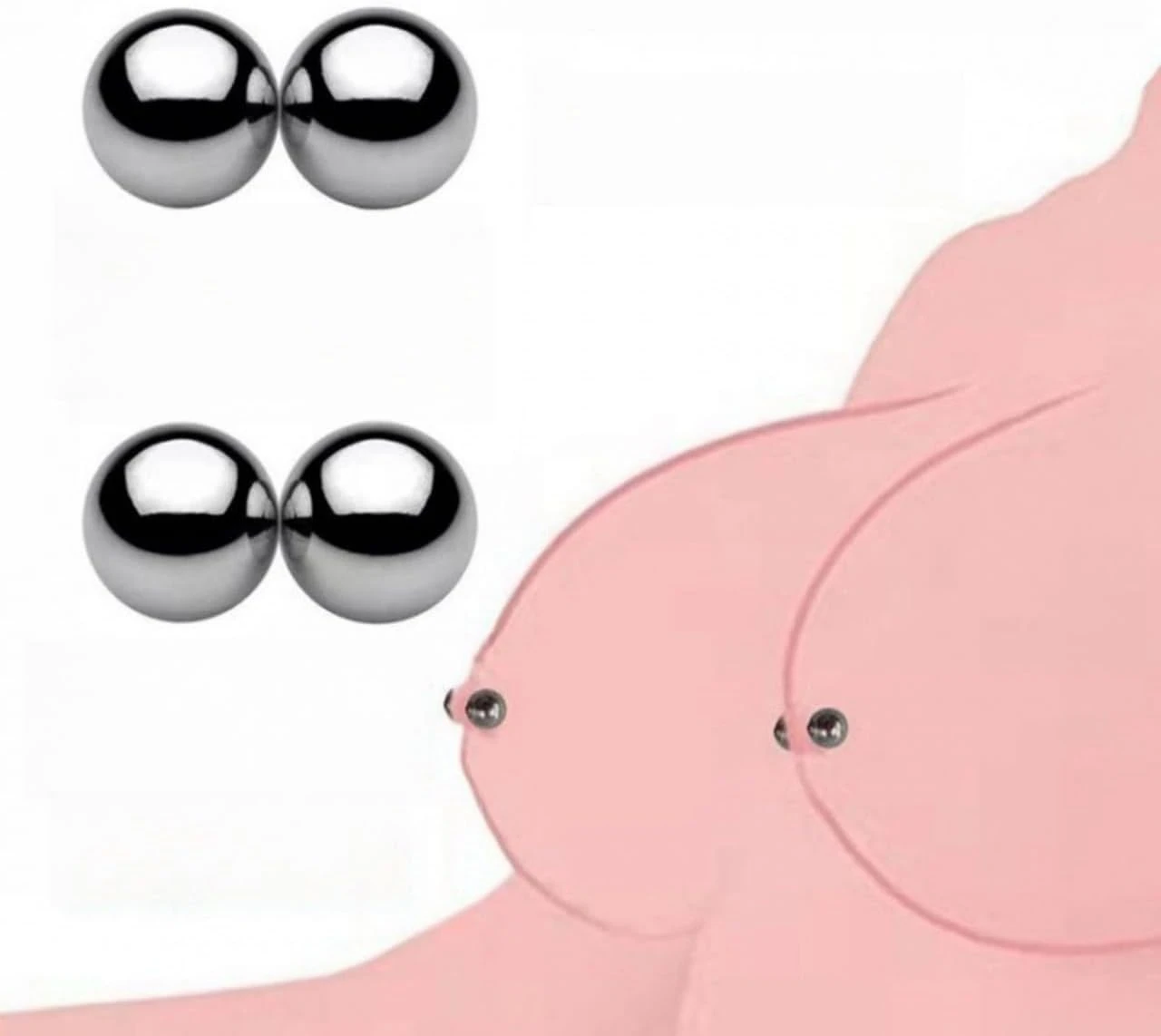 YILIUJIUJIU Clitoris Labia Nipple Clamps Bondage Fetish BDSM Powerful Magnetic Orbs 4 pcs for Adult Women Sex Toys