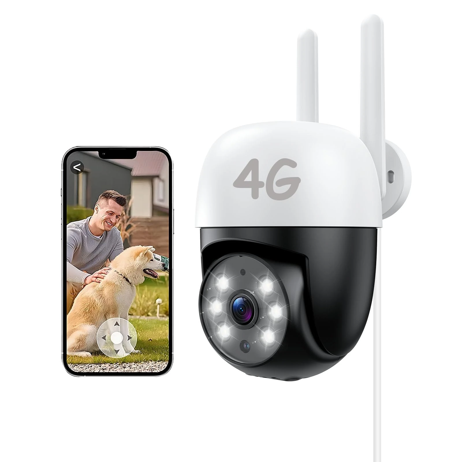 AMOROM 3G/4G LTE No Wifi Outdoor Security Camera with SIM Card, Motion Tracking, Color Night Vision, Real-Time Alerts & 24/7 Recording, IP66 Waterproof