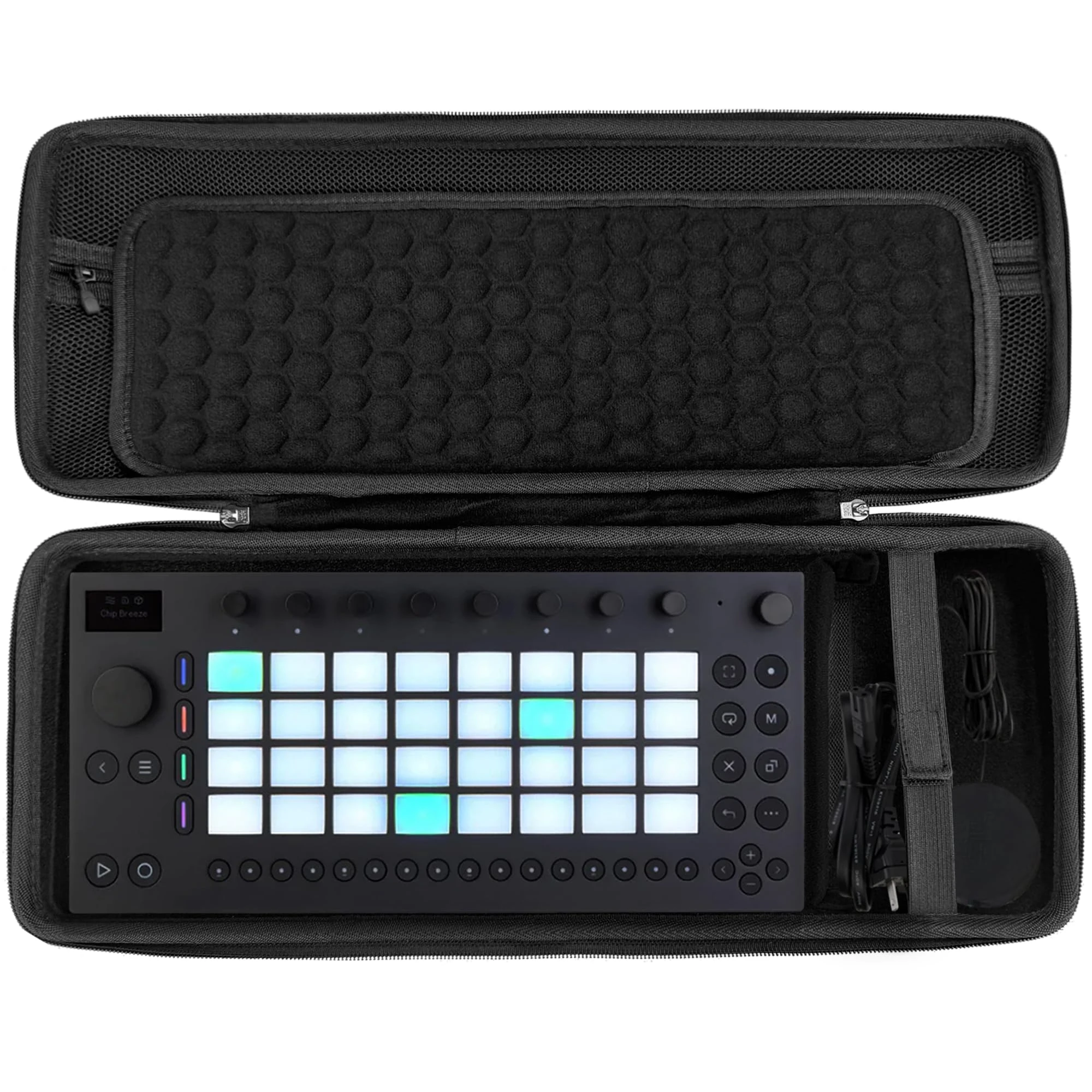 Musiin MIDI Controller Case, Compatible with Ableton Move and Arturia MicroLab MK3, Built-in Mesh Pocket and Cable Compartment, Fixed Design, Ideal for Travel and Live Performance