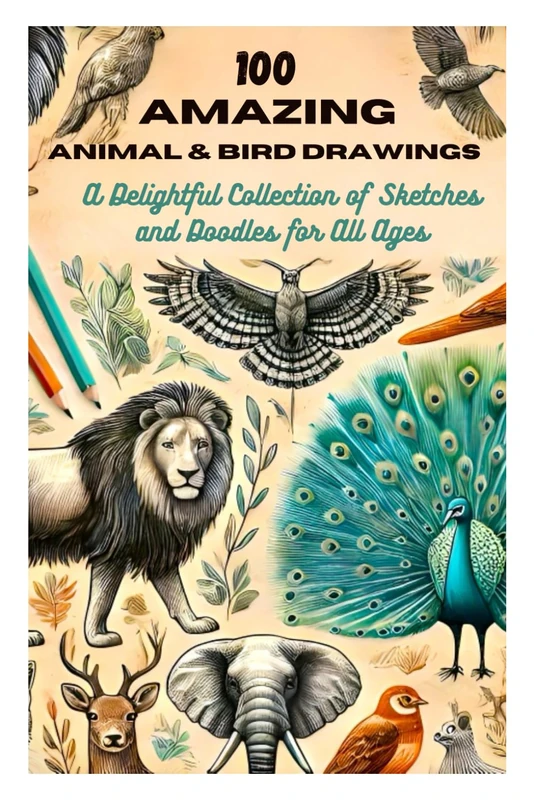 100 Amazing Animal and Bird Drawings: A Delightful Collection of Sketches and Doodles for All Ages